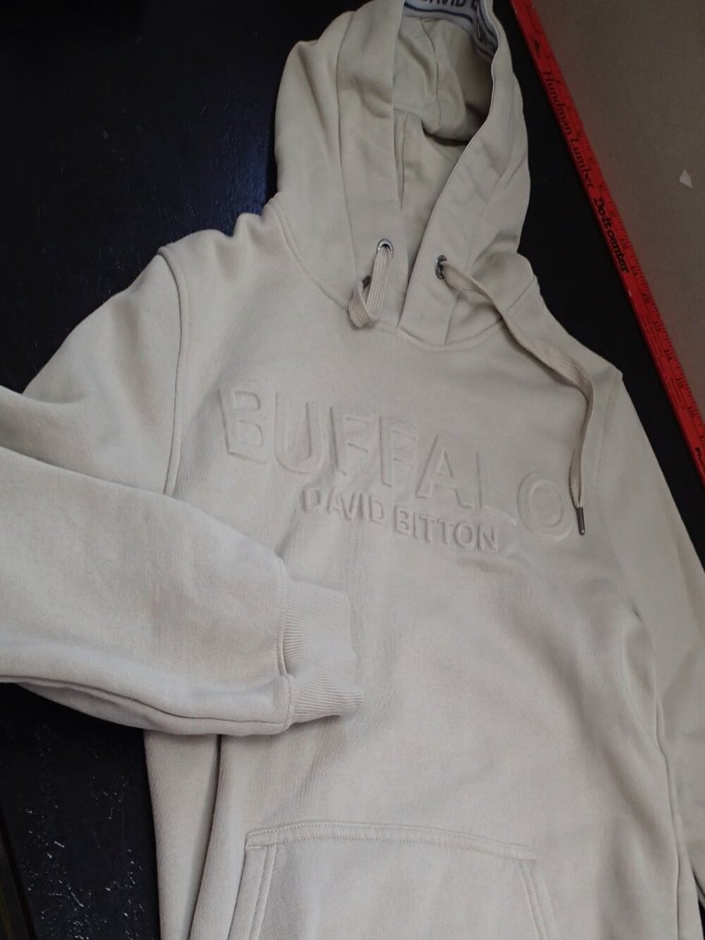 Buffalo David Bitton Beige Hoodie Sweatshirt Size Medium